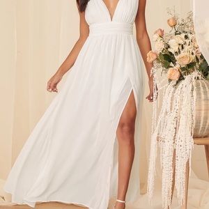 Lulu’s Heavenly Hues White Maxi Dress